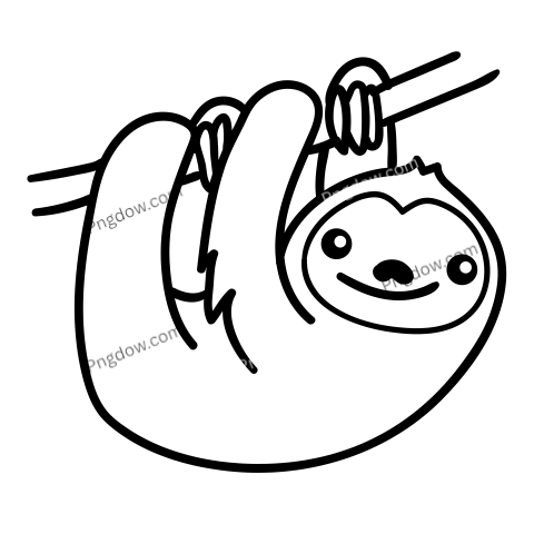Sloth Line Art Cartoon