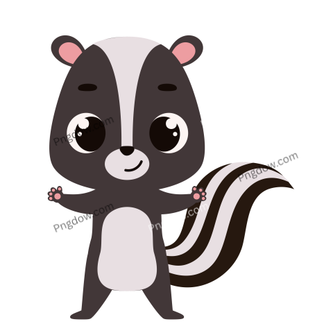 Cute little skunk transparent background free