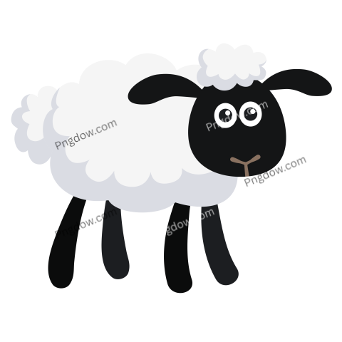 Cartoon White Sheep Standing