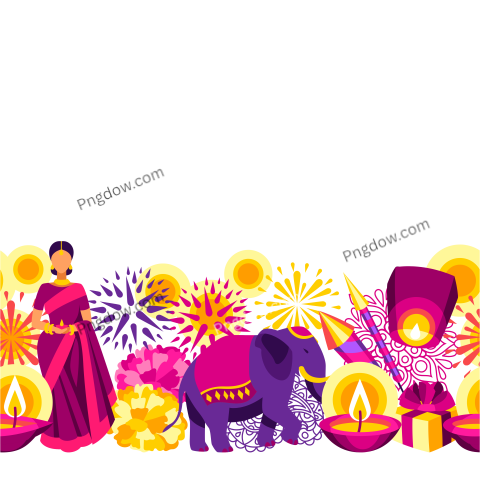 Happy Diwali Seamless Pattern Deepavali or Dipavali Festival of Lights