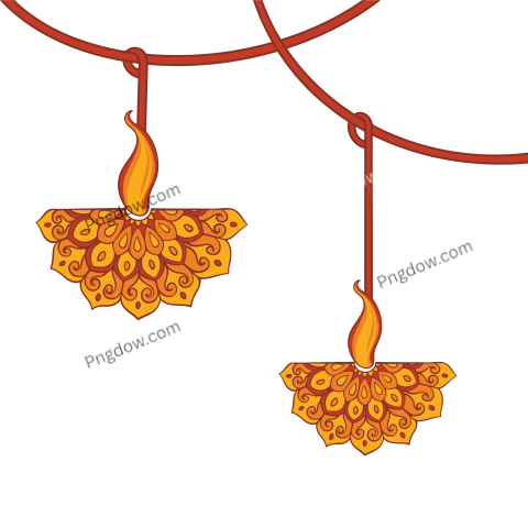 Cute Diwali Lantern Border