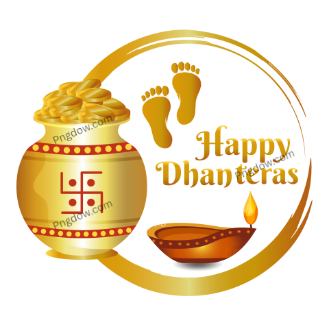 Gold Happy Dhanteras Png background