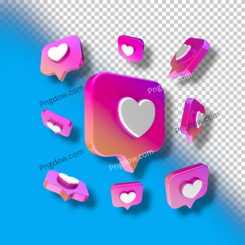 Social Media Heart Icon 3D Illustration