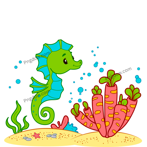 Cute Sea Horse Cartoon Seahorse Clipart
