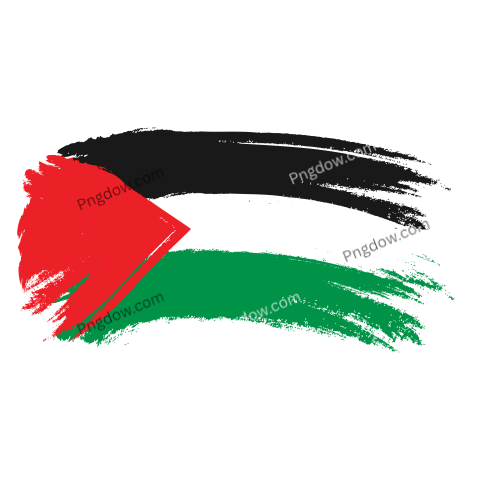 Flag of Palestine country with paint brush grunge texture