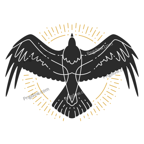 Mystic Flying Raven transparent background