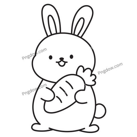 Easter rabbit outline coloring pages free