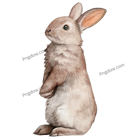 Watercolor and Drawn Realistic Bunny free