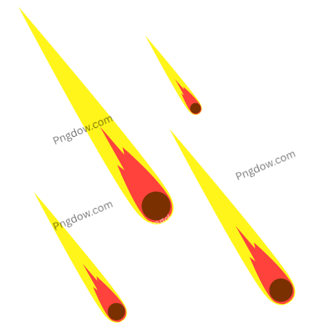 Falling asteroids transparent background