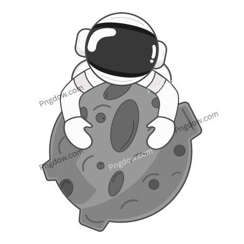 Astronaut Love Asteroid Illustration