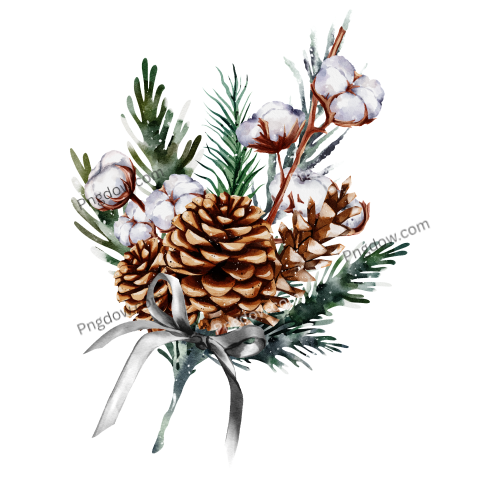 Watercolor Christmas Bouquet, (5)