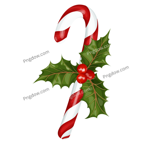 Candy cane and holly