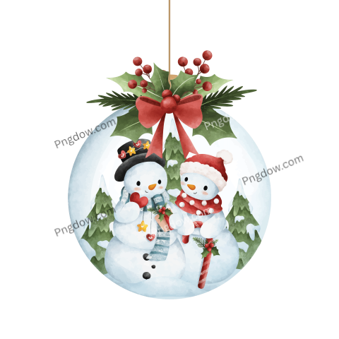 Christmas ball with snowman and christmas decoration, free