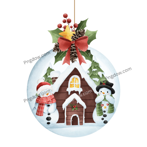 Christmas ball with snowman and christmas decoration, (1)