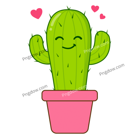 Cute Kawaii Cactus transparent background