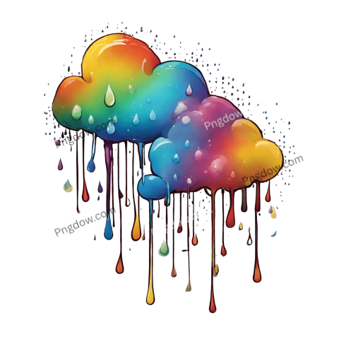 Vibrant and Transparent PNG Rain Cloud Icon Image for a Colorful Touch