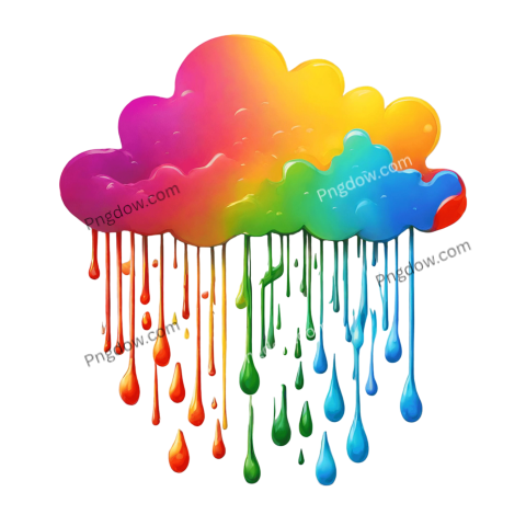 Vibrant and Transparent Rain Cloud Icon PNG Image for Creative Designs