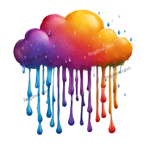 Vibrant and Transparent PNG Rain Cloud Icon Image for a Splash of Color