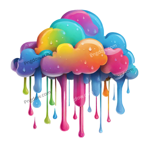 Vibrant and Transparent PNG Rain Cloud Icon Image for a Splash of Color free