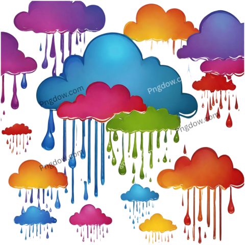 Vibrant and Eye catching Rain Cloud Icon Image in PNG Format