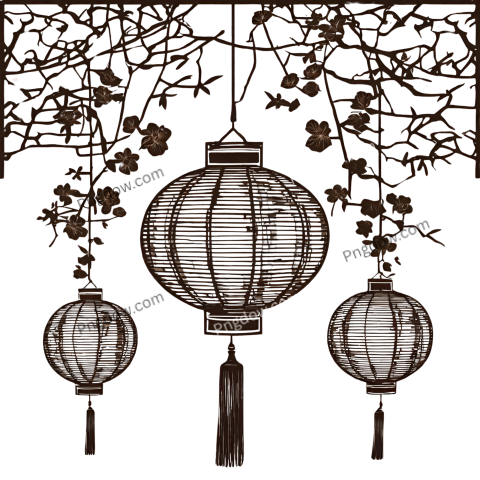 Discover Exquisite Lunar Red Plum Lantern Patterns for Chinese New Year , PNG Transparent