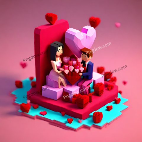 Get Stunning 3D Couples Love Heart Images for Free this Valentine's Day