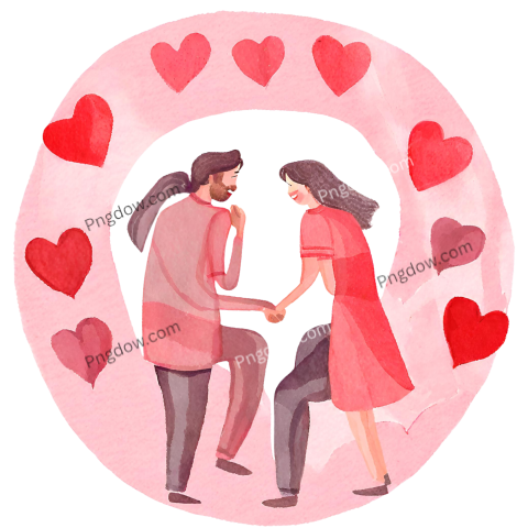 Romantic Valentines Day Love Heart PNG Transparent Images for Couples