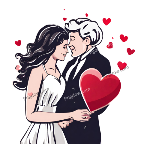 Download Free Transparent Valentines Day Love Heart PNG Couples