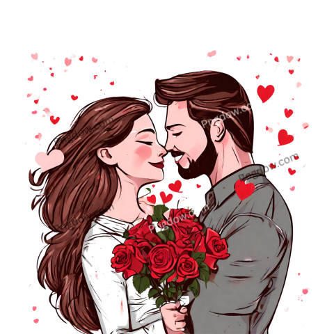 Free Transparent Valentines Day Love Heart PNG for Couple
