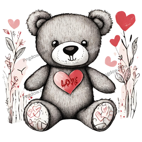 Get Your Free Transparent Valentine's Day Teddy Bear PNG image