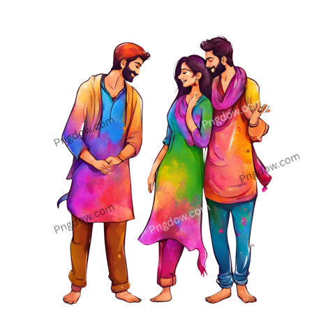 Indian Festival Holi Colors | Holi PNG | holy couple PNG image