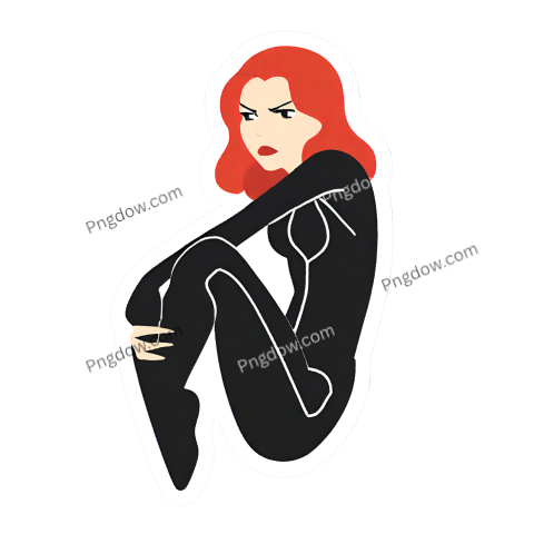 Black Widow Sticker Png, Black Widow