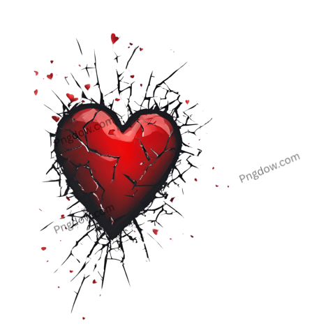 red broken heart png