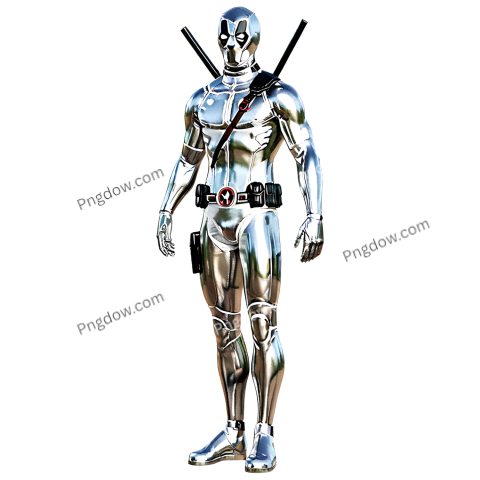 3D chrome deadpool png image