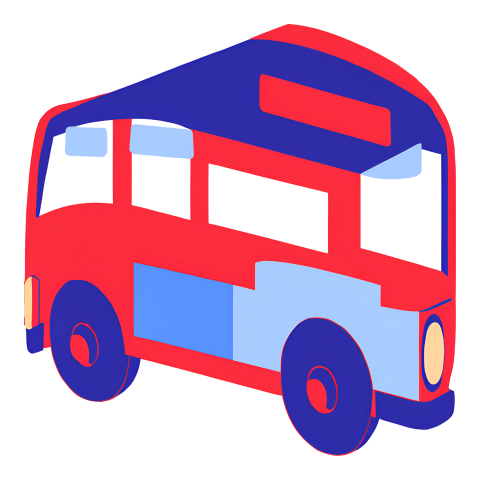 red blue Bus PNG