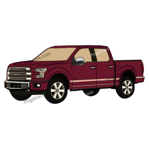 Red truck on black background Car png