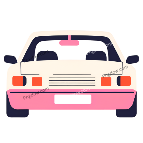 Car icon with pink and white stripes on a transparent background
