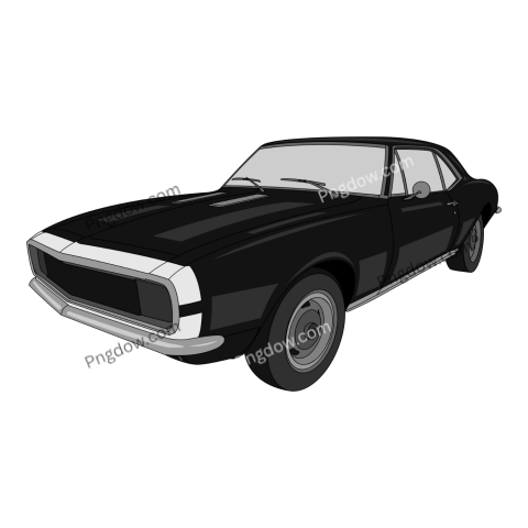 Vintage black muscle car on dark background Car png