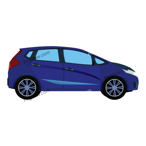 Blue car on black background, isolated image of a car png