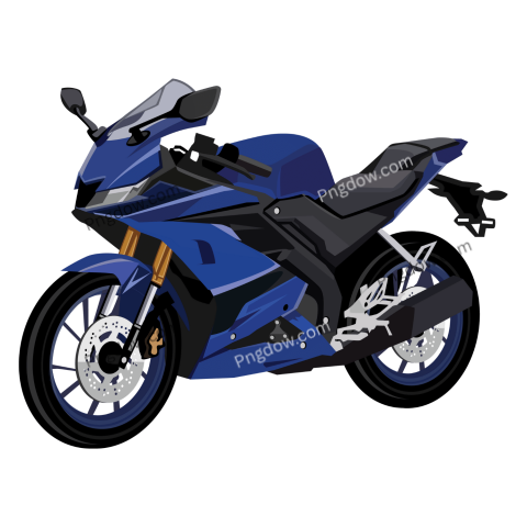 Blue motorcycle on white background