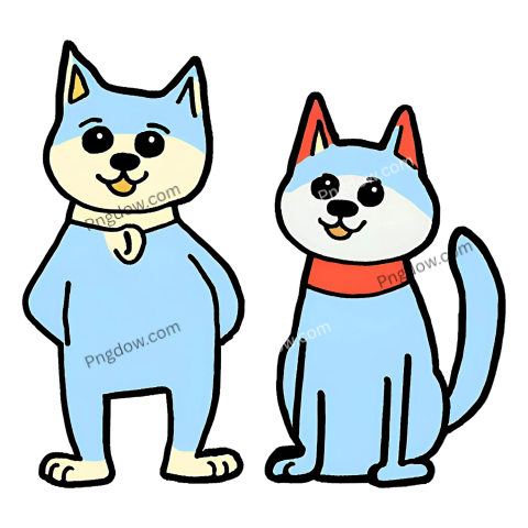 Image of two blue cats, Bluey and Bingo, standing close, Png images
