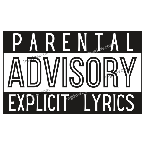 Parental advisory explicit lyrics warning label in red and white on transparent background