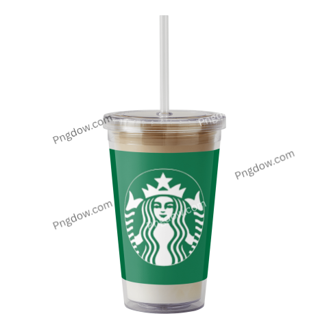 Starbucks iced coffee tumbler with Starbucks logo in PNG format