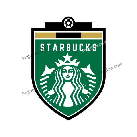 Starbucks logo with soccer ball in center, transparent background, Starbucks logo png