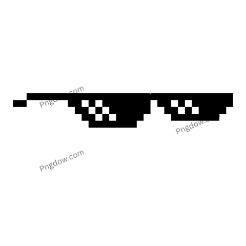 Deal With It Glasses PNG backdrop black with white squares