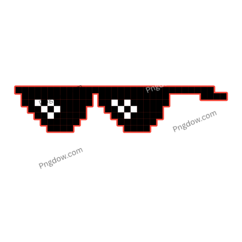 Pixelated Deal With It Glasses on black background