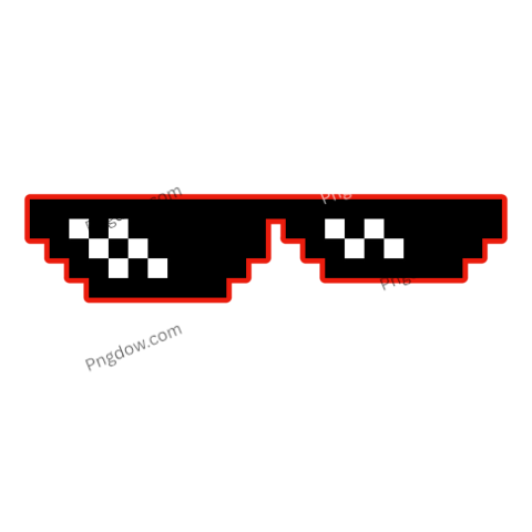 red and black Deal With It Glasses transparent PNG