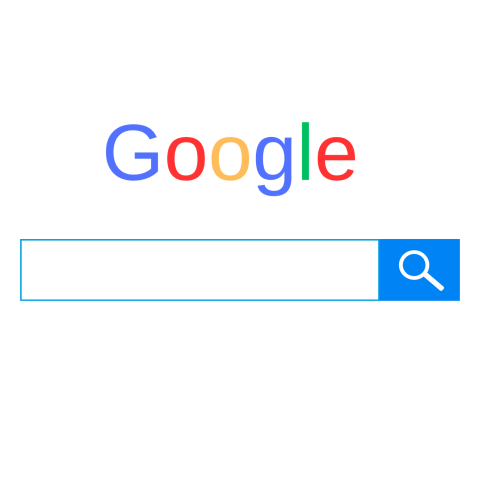 A transparent Google logo displayed on a search engine webpage