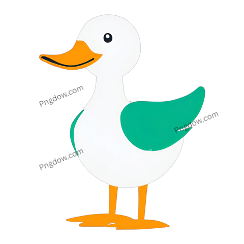 A cartoon duck with a green beak on a Duck PNG image