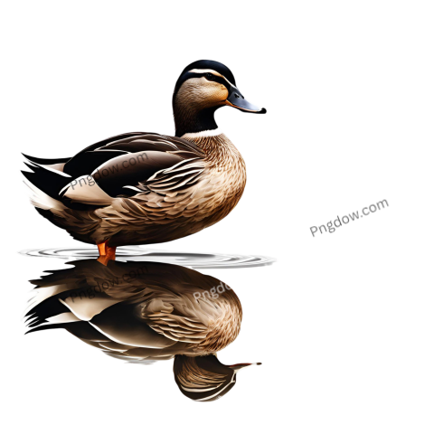 Cartoon duck with blue beak and orange feet on transparent background, Duck PNGA duck standing in water, with ripples around it Duck PNG
